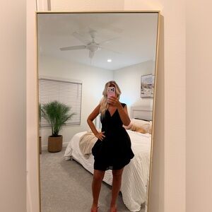 H&M Black Sleeveless Lace Yoke Midi Dress